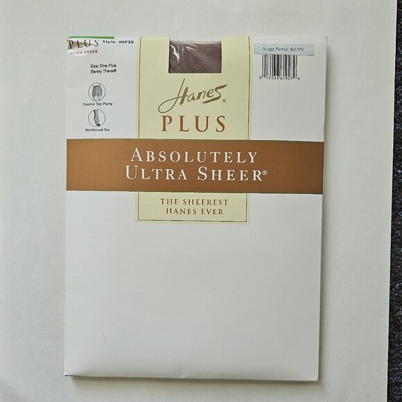 HANES plus ABSOLUTELY ULTRA SHEER control top PANTYHOSE barely there - Picture 1 of 4